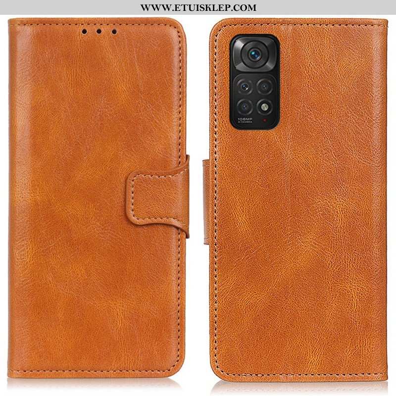 Etui Folio do Xiaomi Redmi Note 11 / 11S Dwustronne Zapięcie Z Efektem Skóry